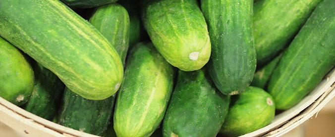 Image of cucumbers in a basket