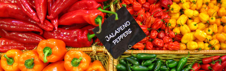 Image of multicolored peppers